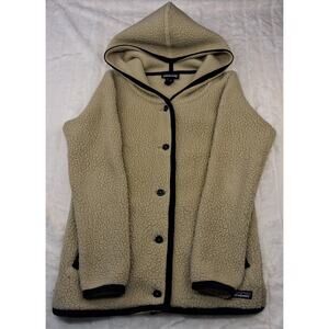 Patagonia Women's Shearling Hooded Fleece Cardigan XS Tan